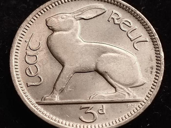 Ireland - 1968 - 3 Pence - Hare - KM.12a - UNC - [241]