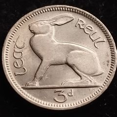 Ireland - 1968 - 3 Pence - Hare - KM.12a - UNC - [241]