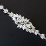 Art Deco Vintage Style Wedding Bridal Crystal Silver Bracelet Image 2