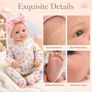 Realistic Reborn Baby Dolls with Two Outfits - 18 Inch Lifelike Weighted Newborn Baby Doll, Vinyl Limbs & Soft Cloth Cuddly Body, Hand-Painted Skin, Gift for Kids Girls, Therapy Doll for Elderly Image 3