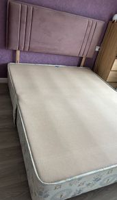 King-size bed and headboard