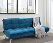 Blue Velvet 3-Seater Sofa Bed Big Nov & Dec Deal