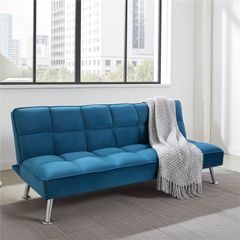 Blue Velvet 3-Seater Sofa Bed Big Nov & Dec Deal