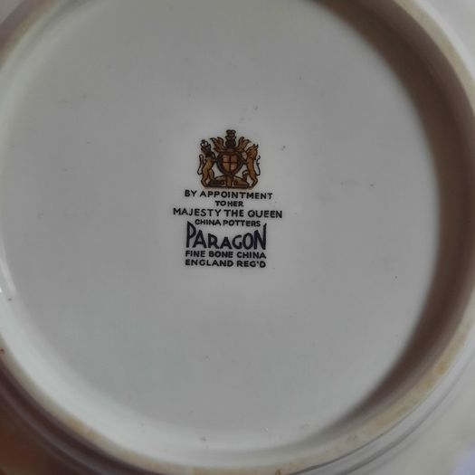 Vintage Paragon Fine Bone China Floral Trinket Dish / Ashtray - Gold Rim