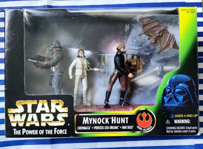 Star Wars Mynock Hunt Power Of The Force Kenner 1998 Chewbacca Princess Leia Han Solo