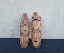 Duo african wood mask postage possible