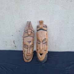 Duo african wood mask postage possible