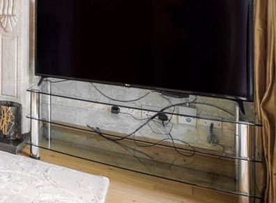 Glass tv stand