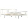 Bed Frame with 2 Drawers White Solid Pine Wood 180x200 cm Image 3