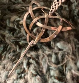 Lovely Accessory with Irish Knot Design - nice gift + ideal for hats, coats, scarves, cardigans, etc + matching earrings, necklaces & more available