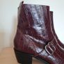 M&S 100% Genuine Leather Burgundy Boots Size 38.5 Image 2