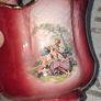 Antique Staffordshire Pink and Gold Ceramic Jardiniere Romantic Courting Scene, Postage available or Collection Image 3