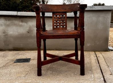 Monks Chair - Hand Carved Oak