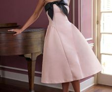 Sculptural Bowknot Flared Bandeau Midi Dress size M