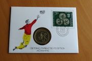 Bulgarian 1980 Football world cup Spain coin stamp cover