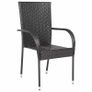 Stackable Outdoor Chairs 2 pcs Poly Rattan Brown Image 2