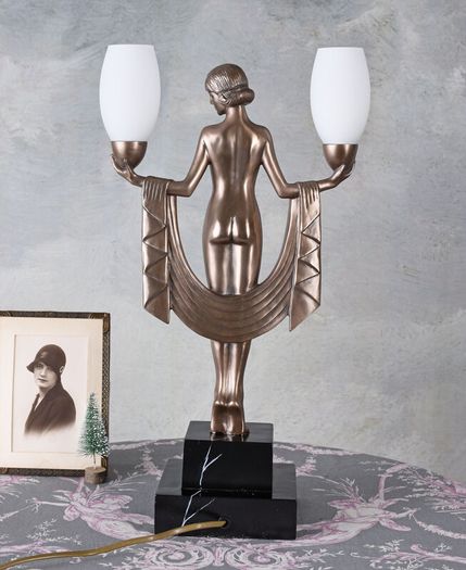 Table Lamp Villa Gatsby Art Deco Table Lamp Female Nude Bauhaus Lamp