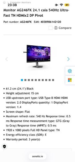 540hz 1080p monitor