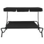 Outdoor Lounge Bed with Canopy Black Image 4