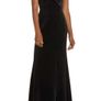 Full length Eliza J black velvet bardot dresses Image 2