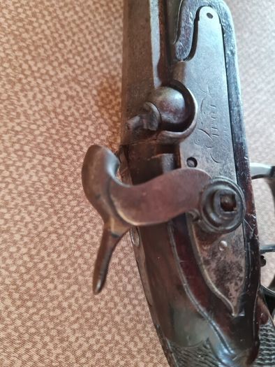Antique 19th C. European Percussion Target Pistol - Signed "TROT" (c. 1840s)
