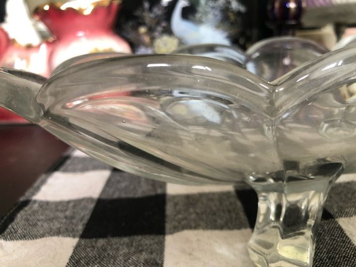 Vintage Art Deco Oval Bowl with Legs