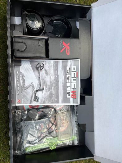 XP Deus with headphones and protective case