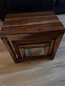 Indian solid Wooden nest table of 3