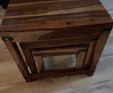 Indian solid Wooden nest table of 3