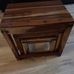 Indian solid Wooden nest table of 3