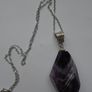 Amethyst pendant, Gemstone jewellery, Feb birthstone, Stainless steel chain, Jewellery, Gift Image 6