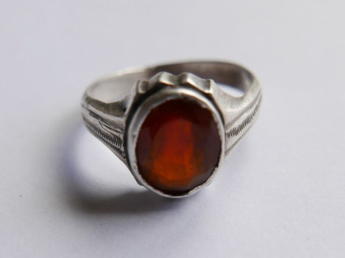 Antique Carnelian Sterling Silver Ring size N1/2 - 3,5g