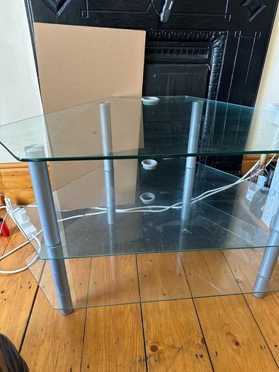 Free Glass TV Stand, Shelving Unit, Collection Only