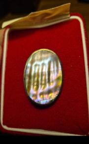 Vintage Oval Mother of Pearl Brooch