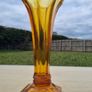 Art deco bohemia glass amber vase Image 3