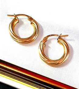Vintage 9ct Gold Twist/Rope Earrings