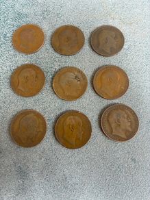 Antique UK Penny Coins (9)