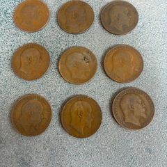Antique UK Penny Coins (9)