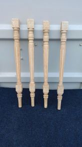 4 vintage hardwood table legs   used  75cm