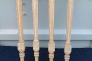 4 vintage hardwood table legs   used  75cm