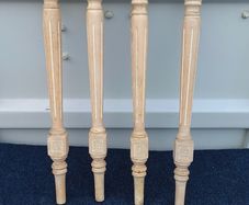 4 vintage hardwood table legs   used  75cm