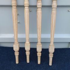 4 vintage hardwood table legs   used  75cm