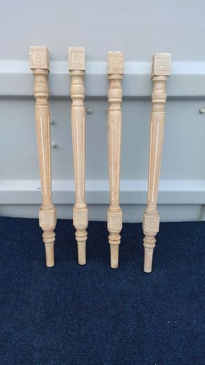 4 vintage hardwood table legs   used  75cm