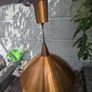 Vintage rise-and-fall/counterweight copper pendant light 40cm diameter - 1960s European Image 2