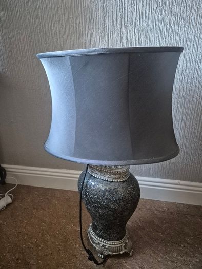 Large Silver and Grey Mosaic table lamp