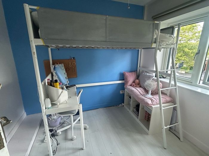 Loft bed with desk