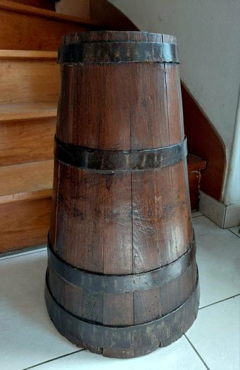 Antique French butter churn upcycled to umbrella or walking stick holder