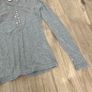 New Look Grey Ribbed Long Sleeve Top with Button Detail - Size 10 Image 4
