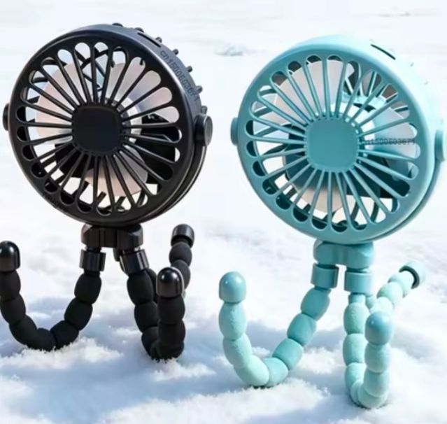 Tripod usb rechargeable fan black/blueish green 2 for 20