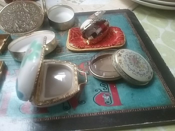 Selection of Vintage Ceramic/Metal Pill Boxes & Other Decorative Items